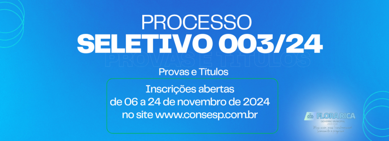 Processo Seletivo de Provas e Títulos 003/2024