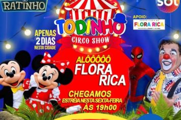 Prefeitura municipal anuncia apresentação do Circo do Todinho 