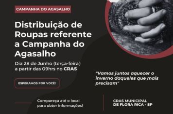 CRAS anuncia distribuição de Roupas da Campanha do Agasalho 2022