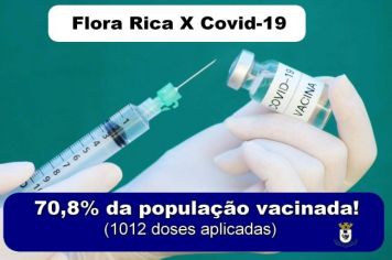 Flora Rica avança na vacinação contra a Covid-19 com 70,8% da população imunizada