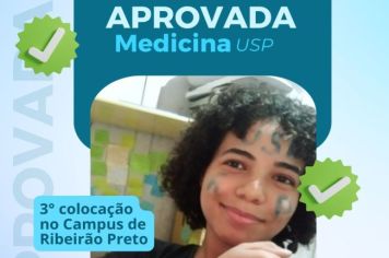 Raquel Liberato é aprovada em Medicina na USP e recebe reconhecimento da Prefeitura de Flora Rica