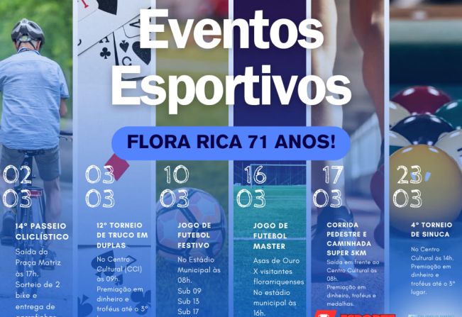 Flora Rica Celebra 71 Anos com Intenso Cronograma Esportivo em Março