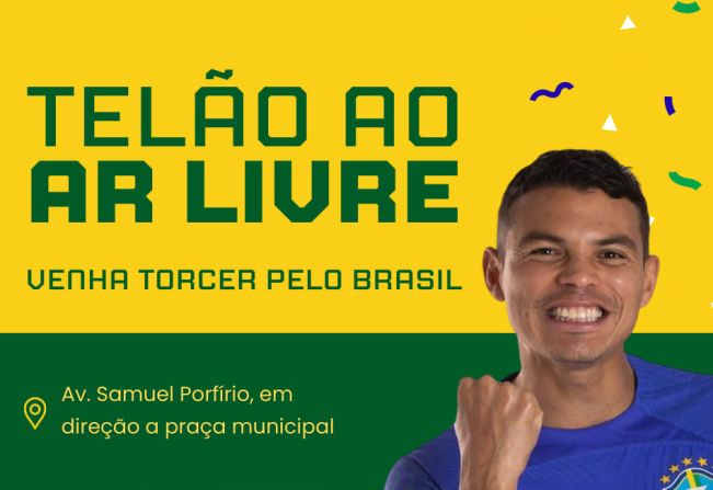 Prefeitura Municipal transmitirá o primeiro jogo do Brasil através de um Telão ao ar livre 