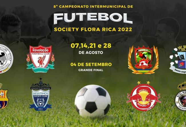 Diretoria de Esportes anuncia 8º CAMPEONATO INTERMUNICIPAL DE FUTEBOL SOCIETY para o mês de agosto