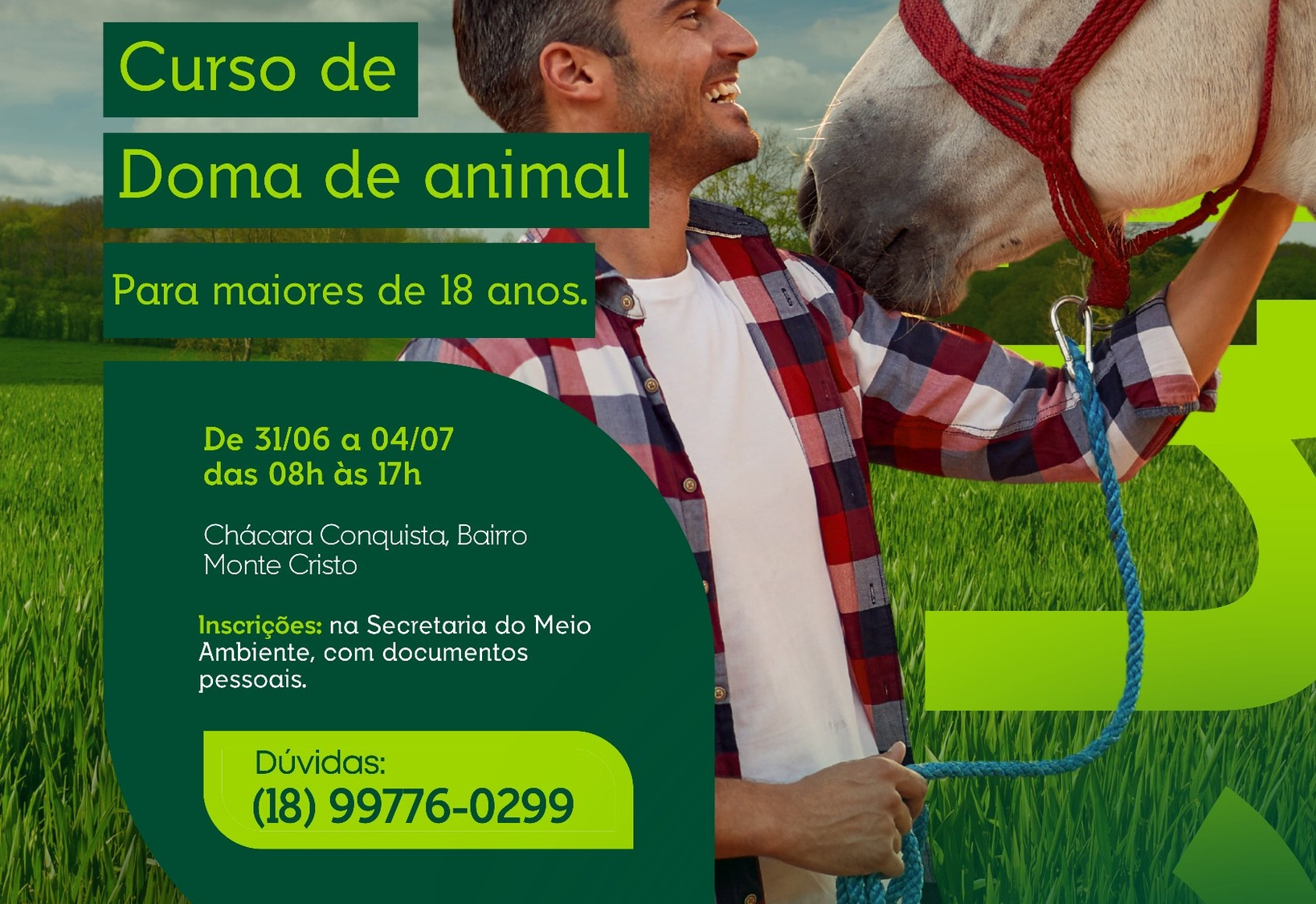 VEM AÍ O CURSO DE DOMA DE ANIMAL!